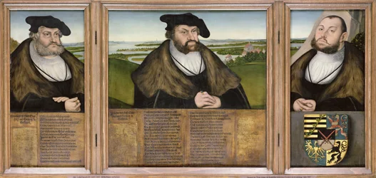 Kurfürsten von Sachsen: Friedrich der Weise (1482-1556), Johann der Beständige (1468-1532) und Johann Friedrich der Großmütige (1503-54), 1532